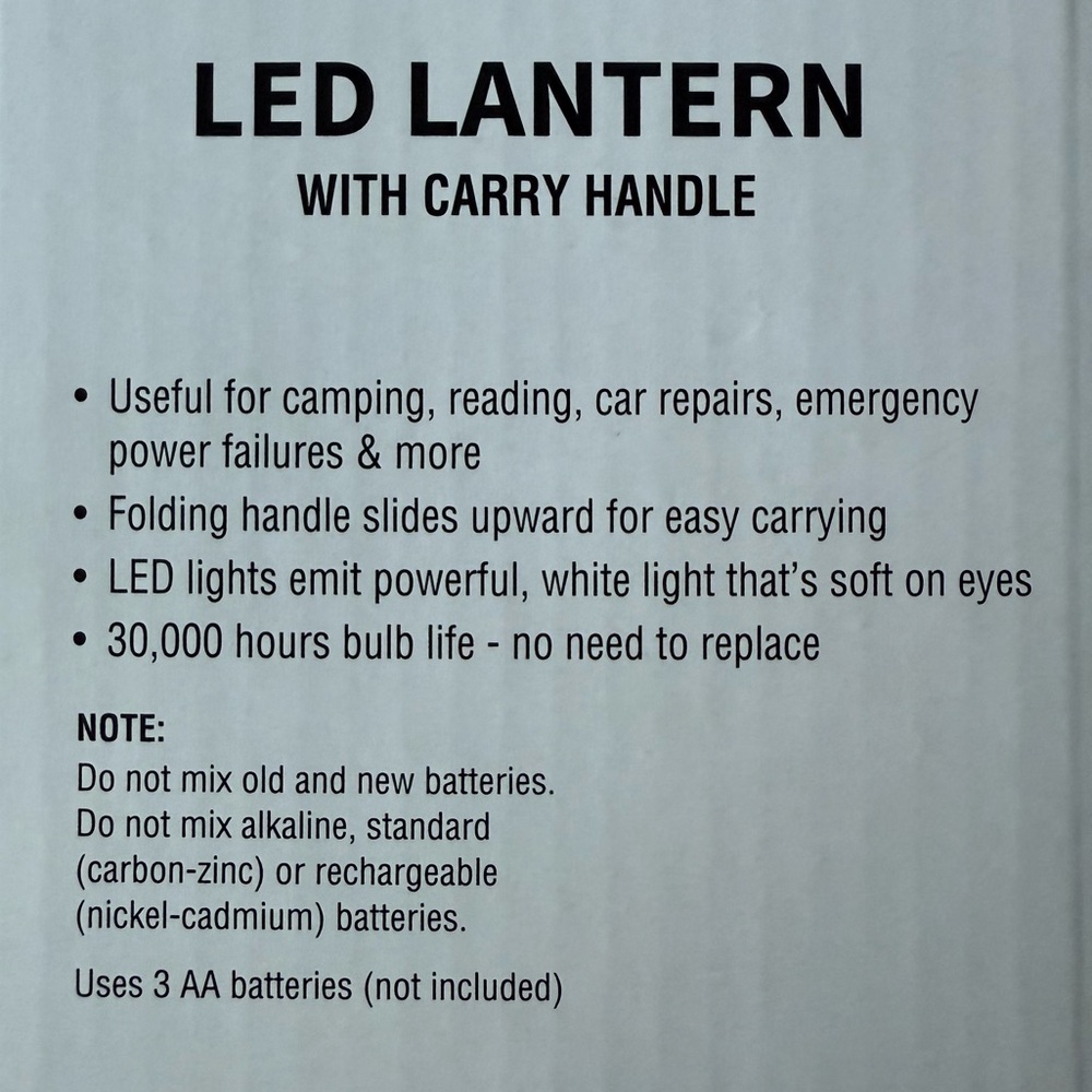LED Camping Lantern Red with carry handle 🆕 1 count - Picture 4 of 4